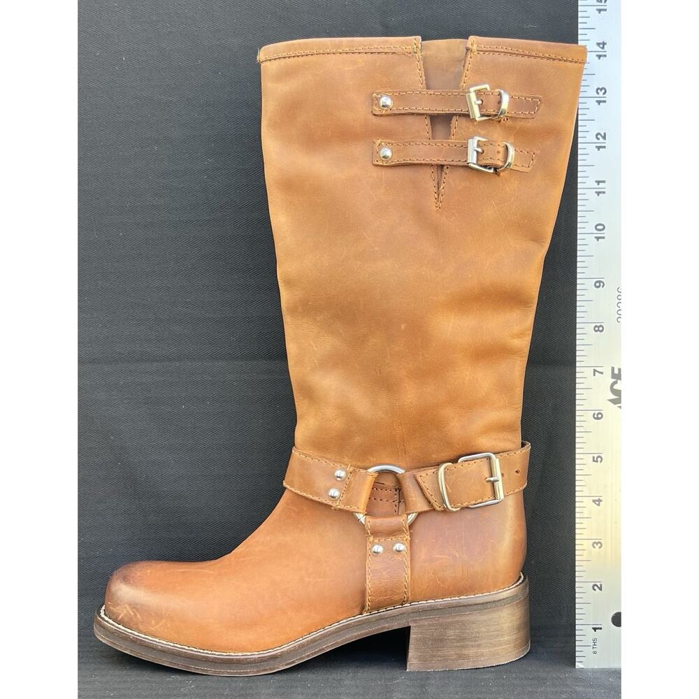STEVE MADDEN Bryanna Moto Boot Brown Leather Women's Size 8 US - Picture 13 of 14